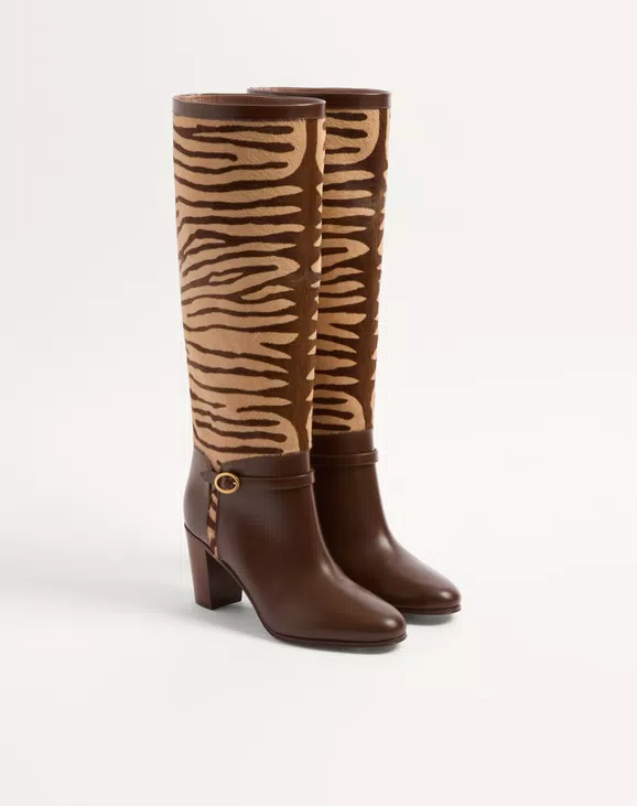 Valentino Pattie Boot In Pony-Effect Calfskin 75Mm - Image 7